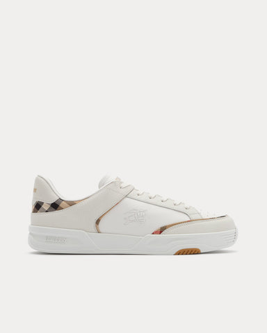 Burberry Harrow Leather & Nylon White / Archive Beige Low Top Sneakers