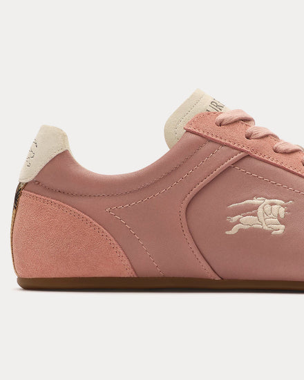 Burberry Knight Runner Leather Dusky Rose / Dove Beige Low Top Sneakers - 6