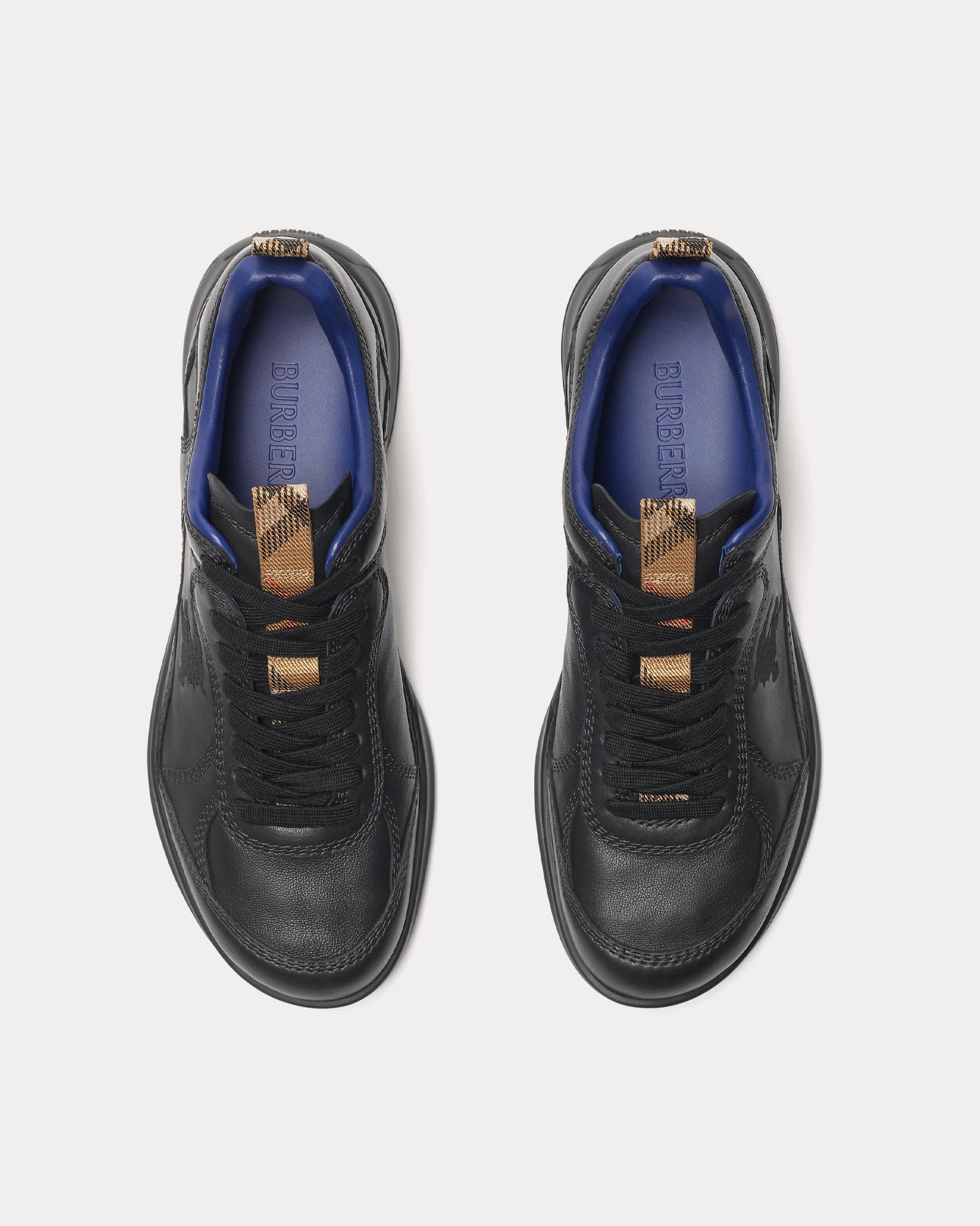 Burberry Men's Matrix Leather Black Low Top Sneakers