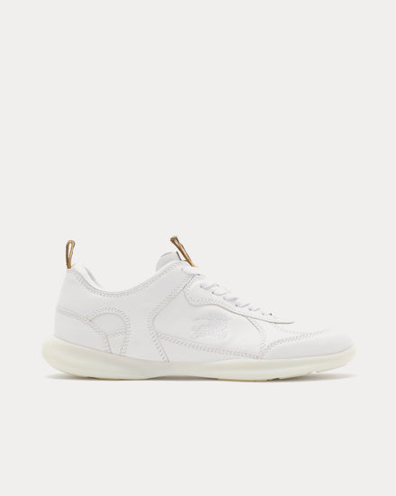 Burberry Matrix Leather Optic White Low Top Sneakers - 1