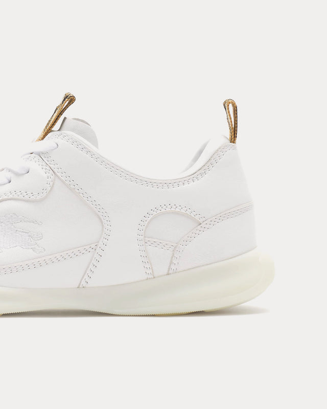 Burberry White Calf Leather Bos Taurus Low Top Sneakers