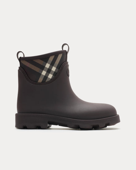 Burberry Rubber Marsh Stamp Brown / Mahogany Brown Low Boots - 1