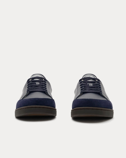Burberry Set Leather & Suede Midnight Blue / Nocturnal Blue Low Top Sneakers - 3