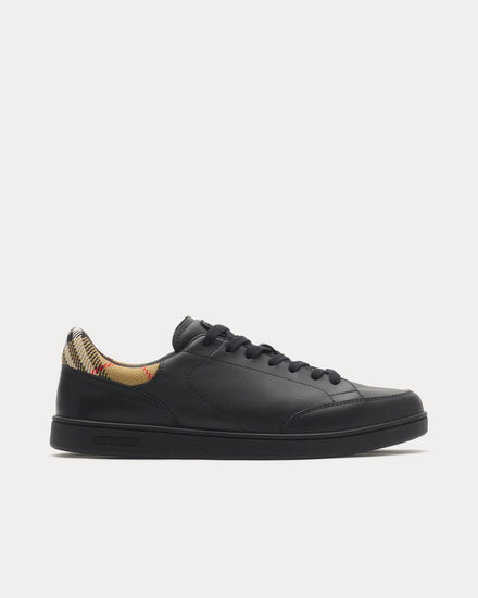 Burberry Set Leather Black / Sand Beige Low Top Sneakers - 1