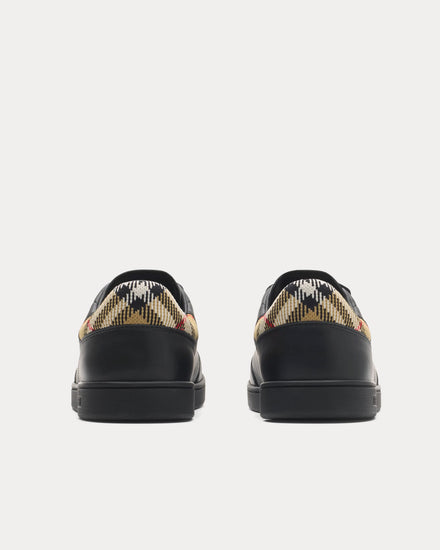 Burberry Set Leather Black / Sand Beige Low Top Sneakers - 5