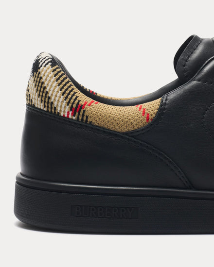 Burberry Set Leather Black / Sand Beige Low Top Sneakers - 6