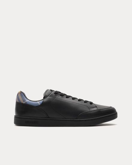 Burberry Set Leather Black / Wave Blue Low Top Sneakers - 1