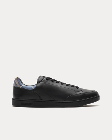 Burberry Set Leather Black / Wave Blue Low Top Sneakers