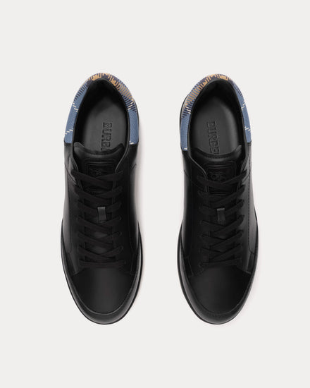 Burberry Set Leather Black / Wave Blue Low Top Sneakers - 2