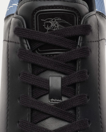 Burberry Set Leather Black / Wave Blue Low Top Sneakers - 6