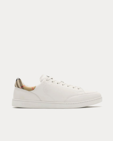 Burberry Set Leather Porcelain White / Sand Beige Low Top Sneakers - 1