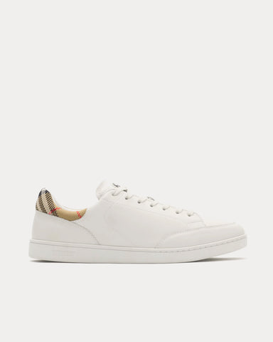 Burberry Set Leather Porcelain White / Sand Beige Low Top Sneakers
