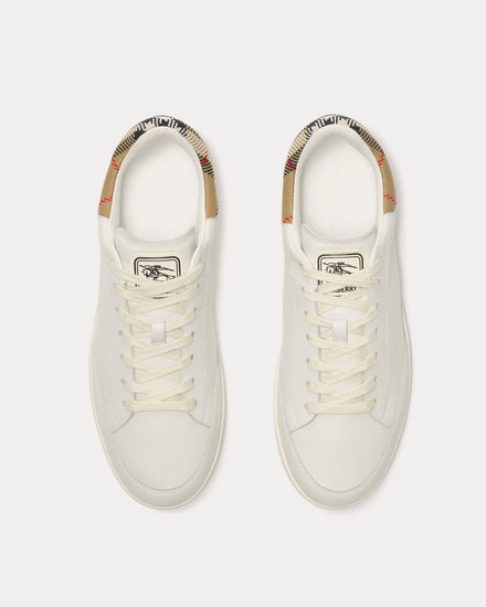 Burberry Set Leather Porcelain White / Sand Beige Low Top Sneakers - 2