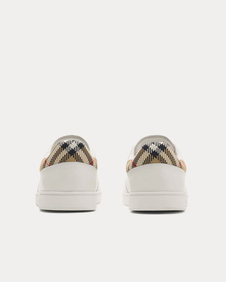 Burberry Set Leather Porcelain White / Sand Beige Low Top Sneakers - 4