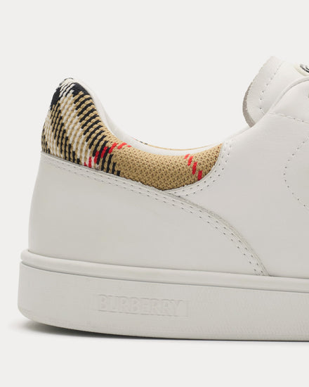 Burberry Set Leather Porcelain White / Sand Beige Low Top Sneakers - 6