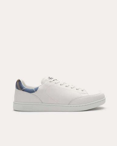 Burberry Set Leather Porcelain White / Wave Blue Low Top Sneakers