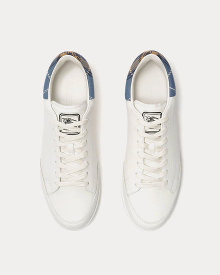 Burberry Set Leather Porcelain White / Wave Blue Low Top Sneakers - 2