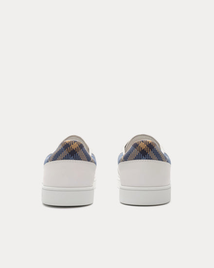 Burberry Set Leather Porcelain White / Wave Blue Low Top Sneakers - 4