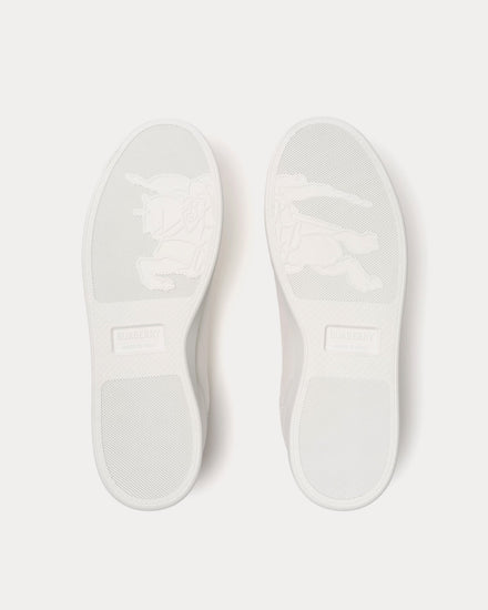 Burberry Set Leather Porcelain White / Wave Blue Low Top Sneakers - 5