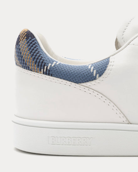 Burberry Set Leather Porcelain White / Wave Blue Low Top Sneakers - 6