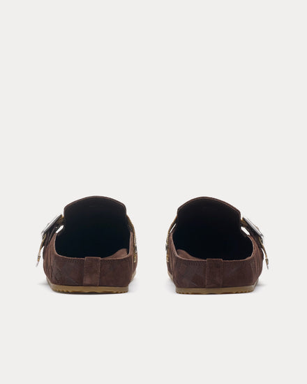 Burberry Urchin Suede Snug Brown Clogs - 3