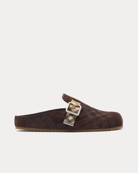 Burberry Urchin Suede Snug Brown Clogs - 1