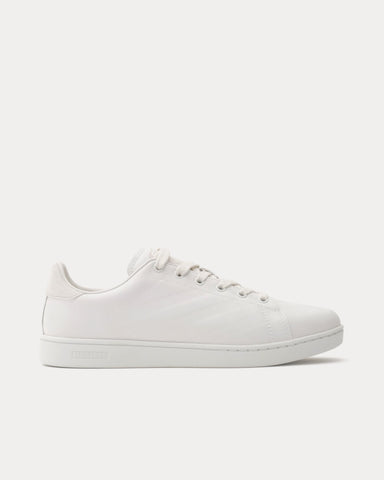 Burberry Set Embossed Check Leather Porcelain White Low Top Sneakers