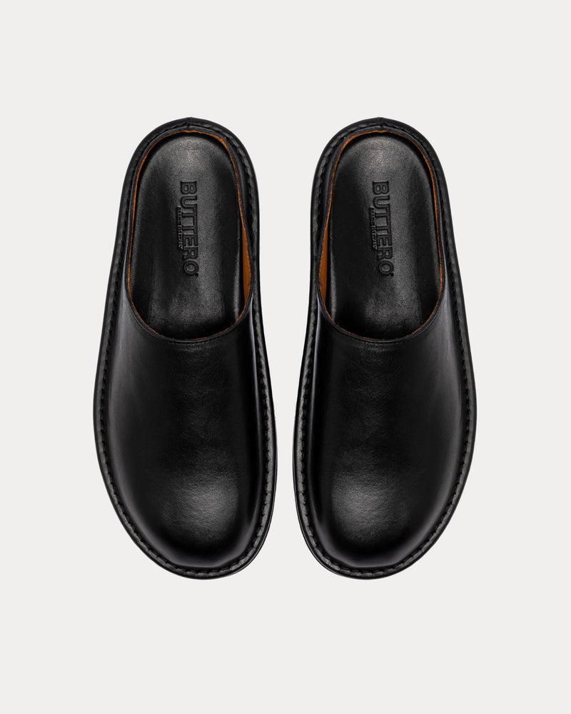 Buttero Capalbio Leather Black Mules - 2