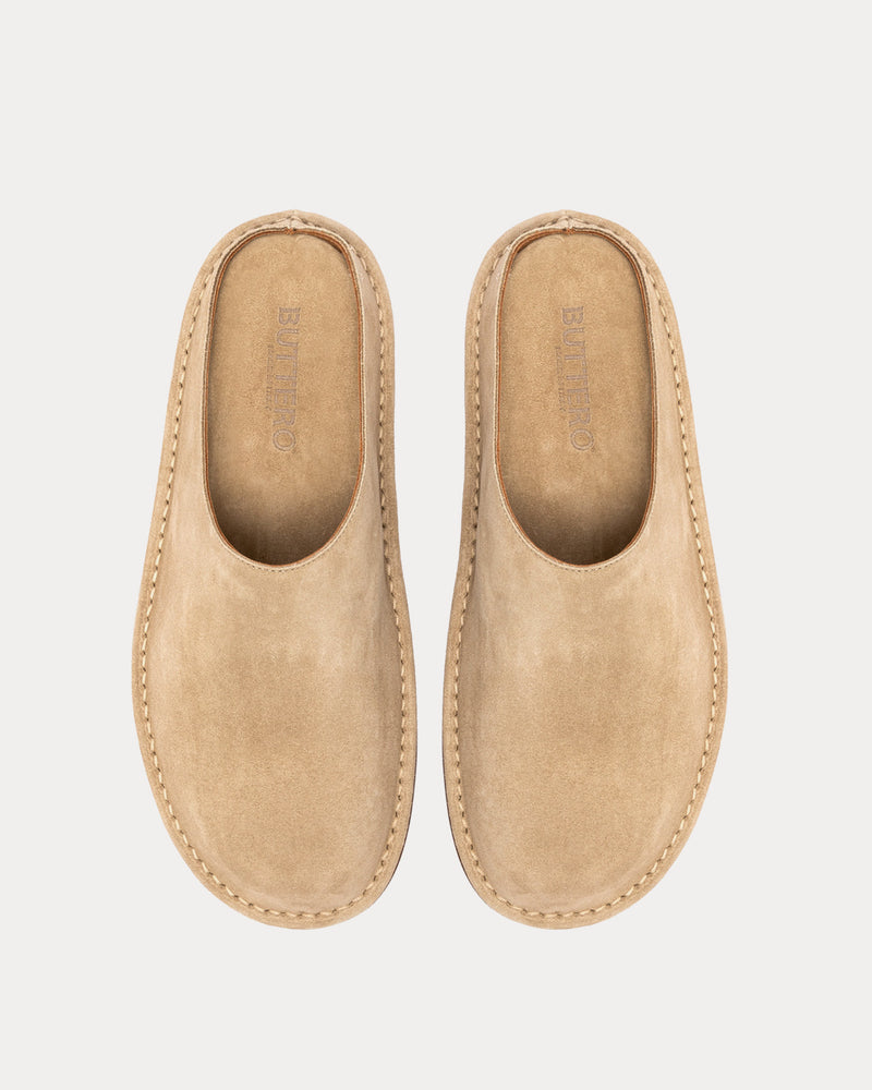 Buttero Capalbio Suede Beige / Brown Mules - 2