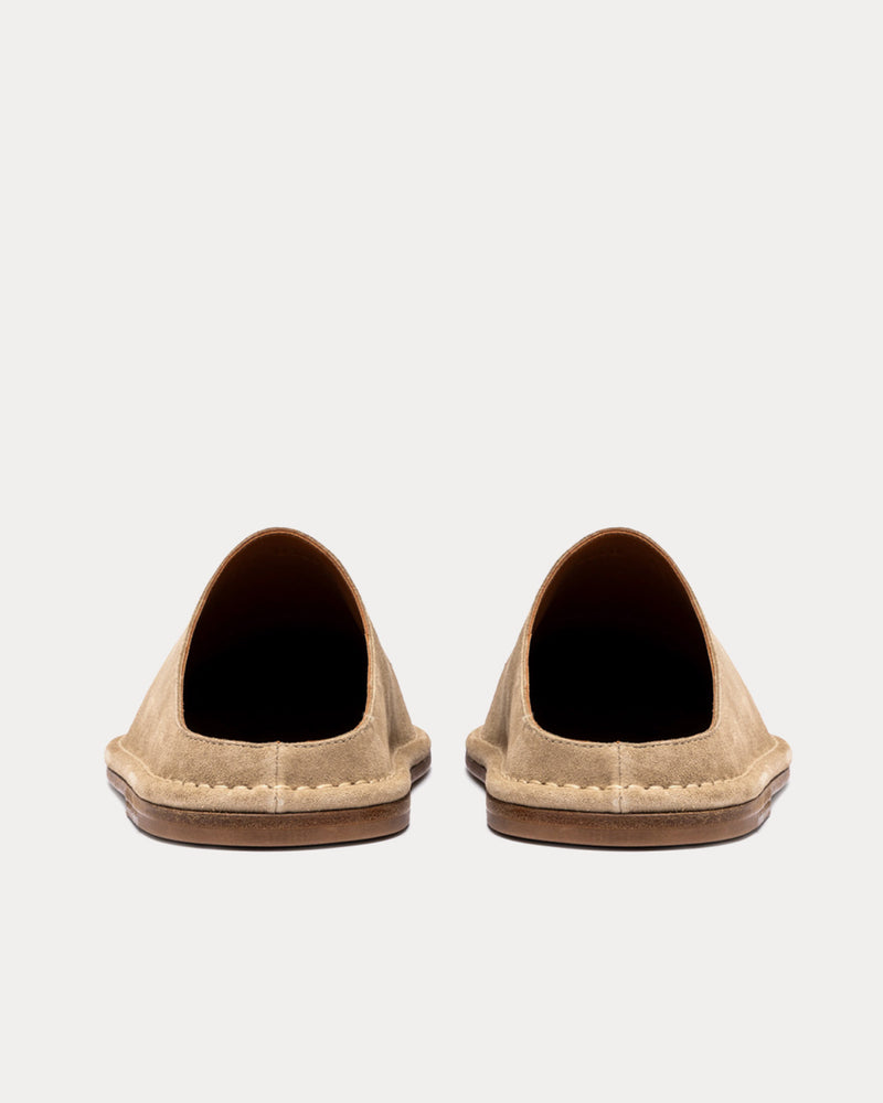 Buttero Capalbio Suede Beige / Brown Mules - 3