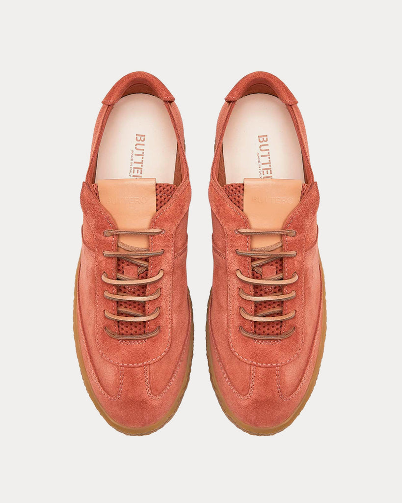 Buttero Blue Leather Low Top Sneakers