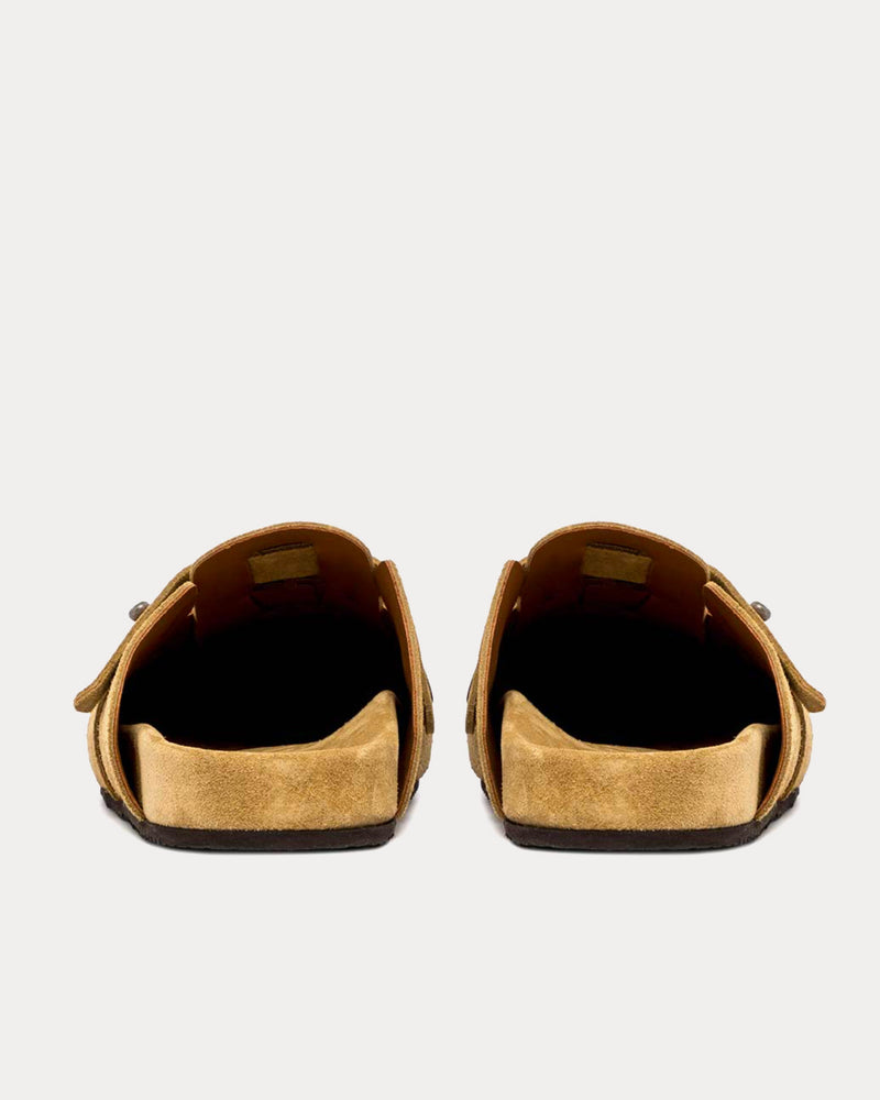 Buttero Glamping Suede Mustard Yellow Mules - 3