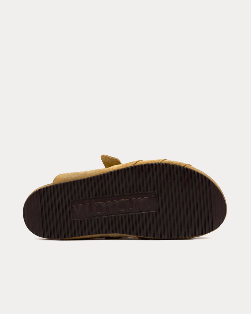 Buttero Glamping Suede Mustard Yellow Mules - 4