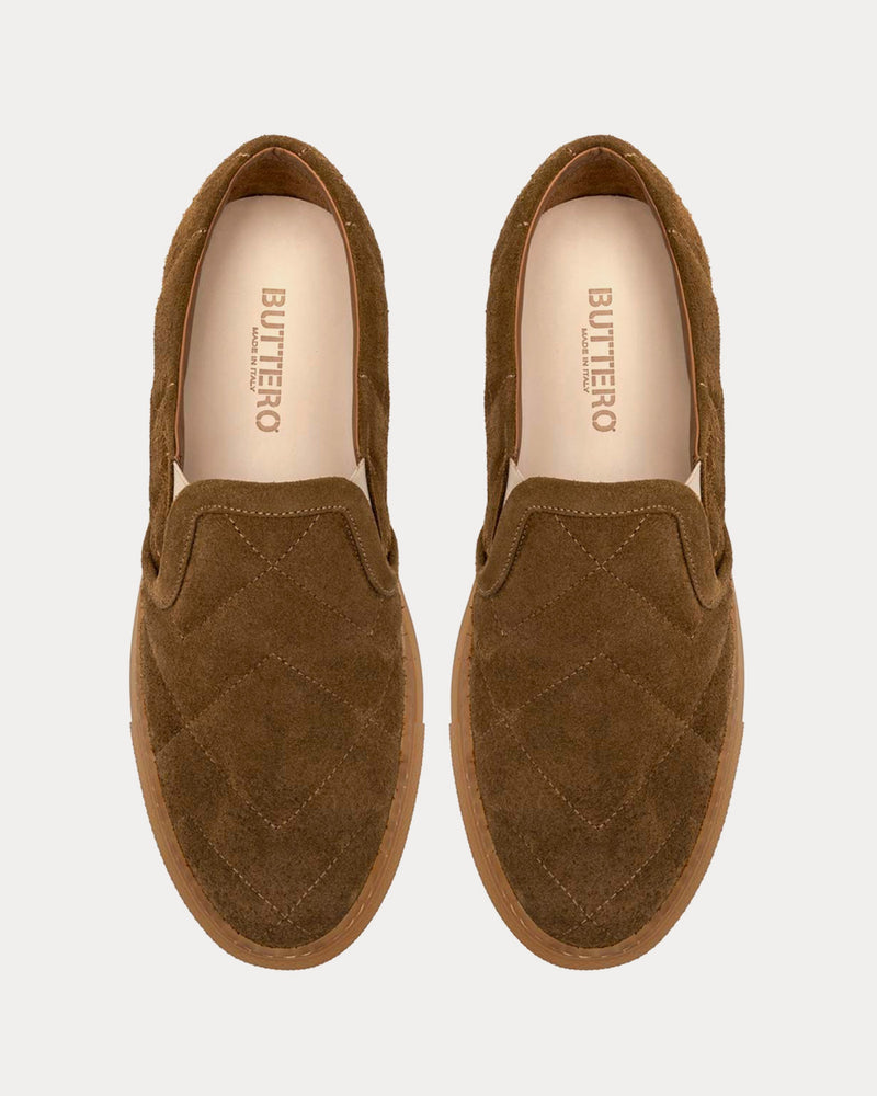 Buttero Tanino Suede Curry Yellow Slip On Sneakers - 2