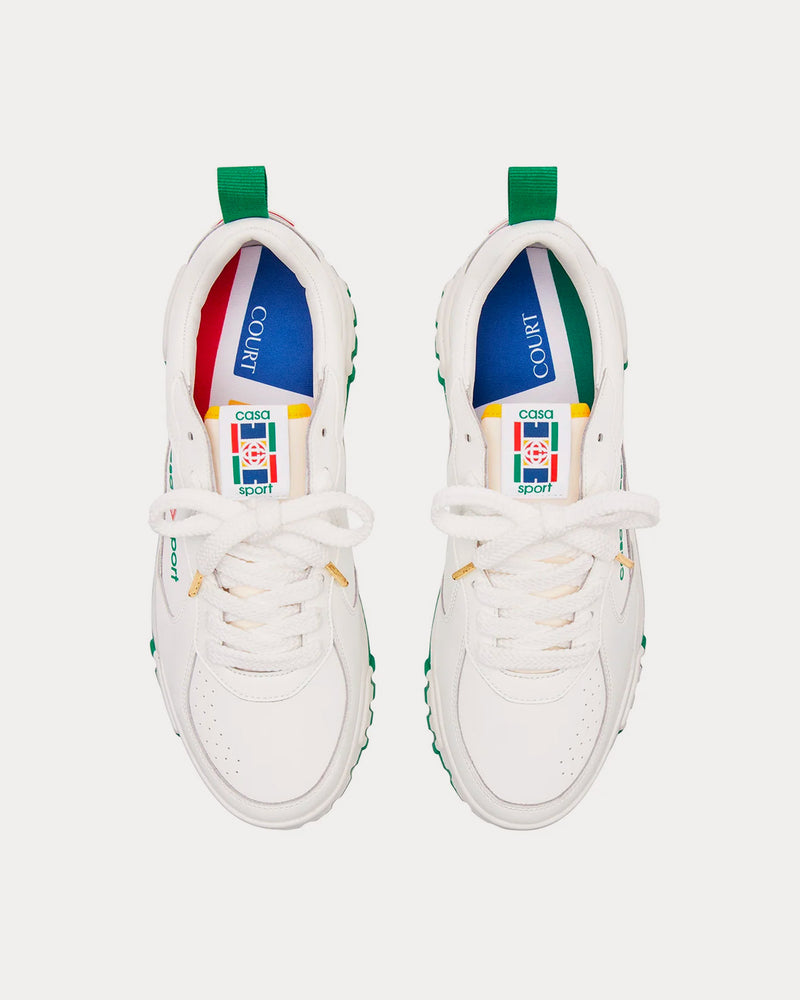 Casablanca The Court White / Green Low Top Sneakers - 2