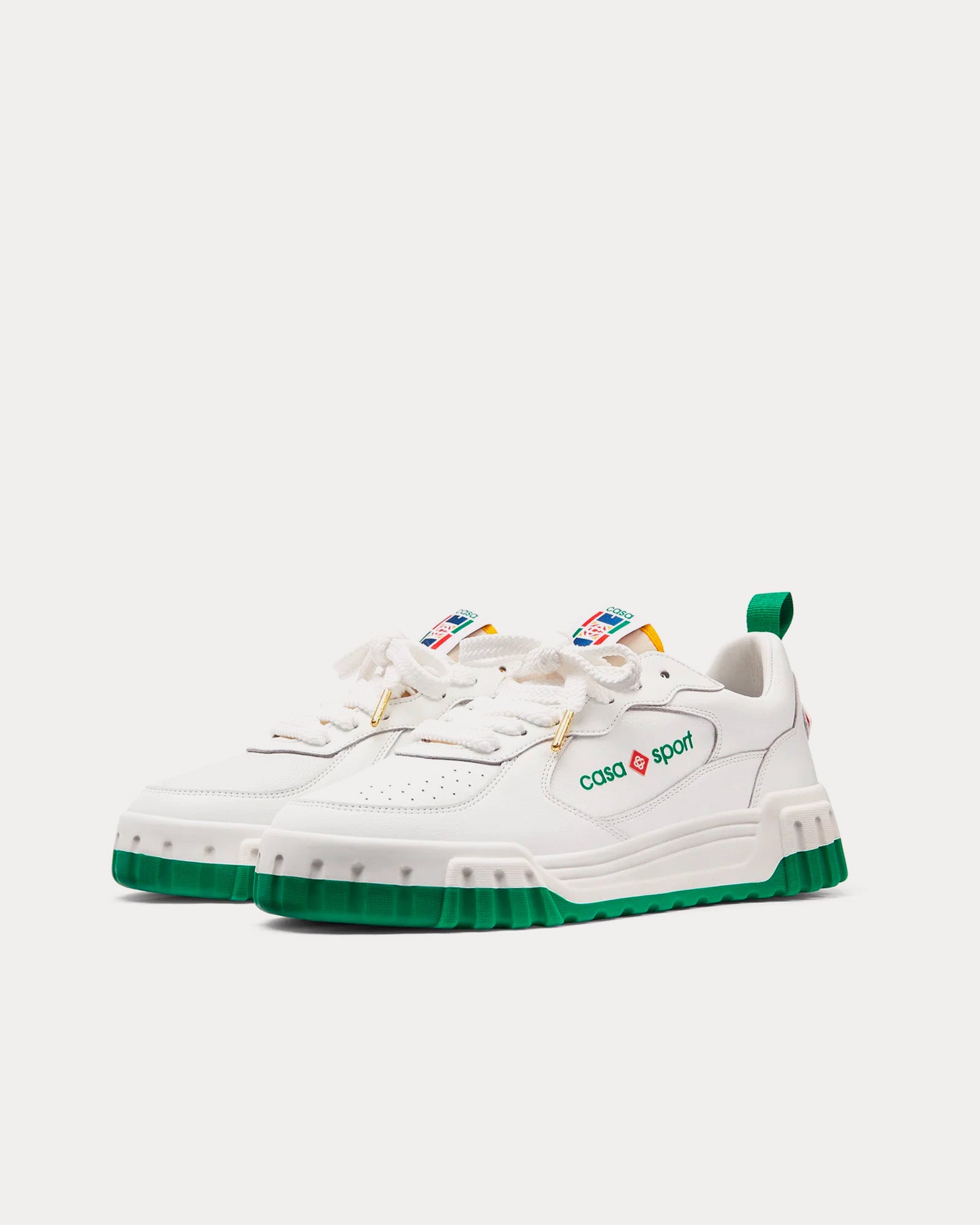 Casablanca - The Court White / Green Low Top Sneakers