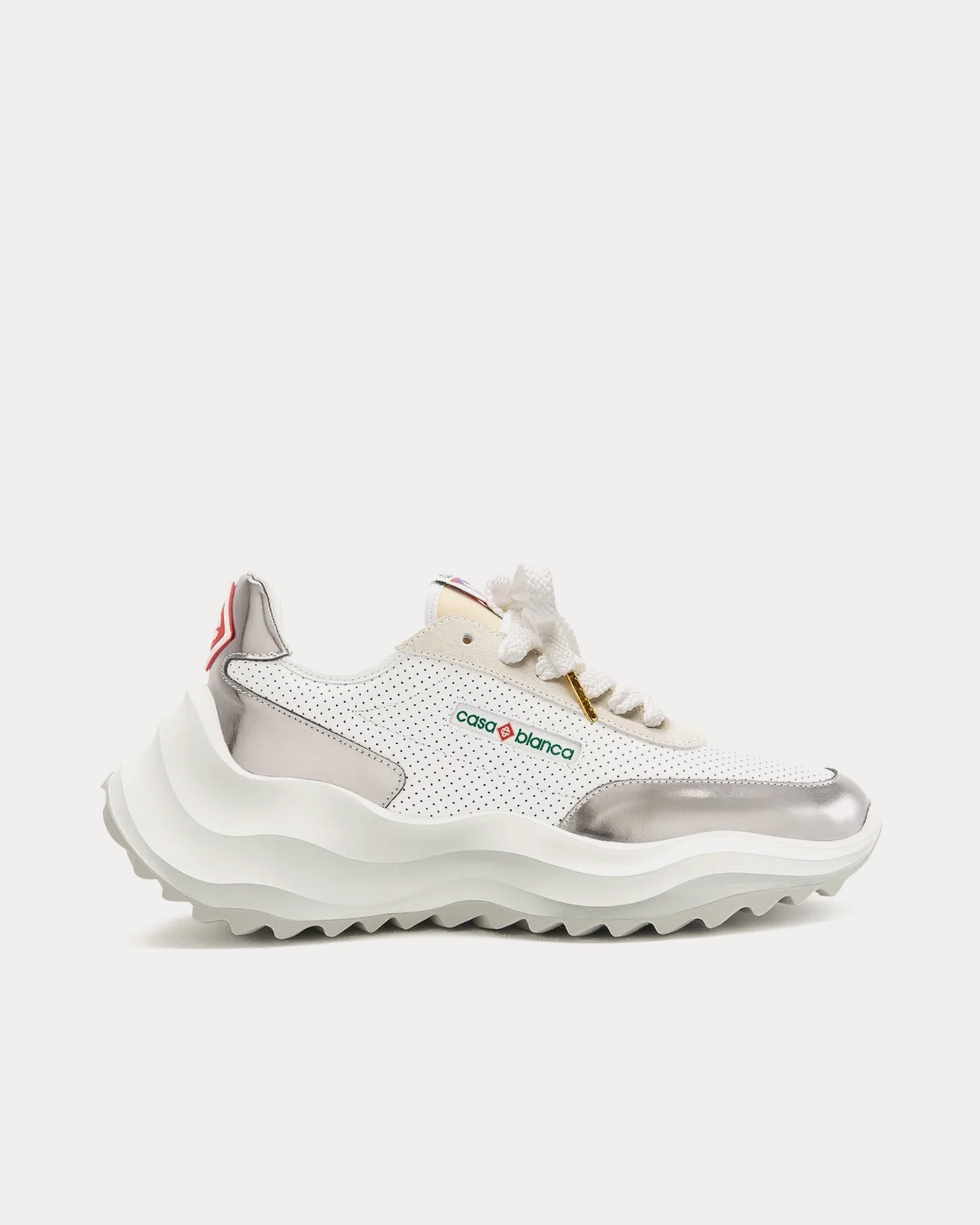 Casablanca Women's Atlantis White &frasl; Chrome Low Top Sneakers