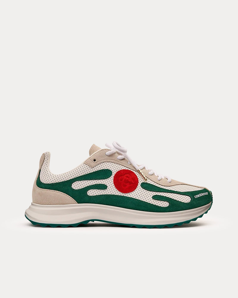 Casablanca Stade Suede White / Green Low Top Sneakers - 1