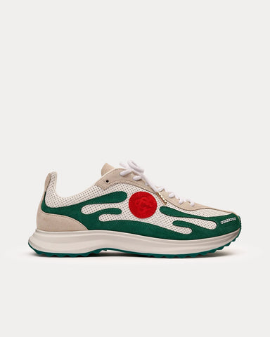 Casablanca Stade Suede White / Green Low Top Sneakers