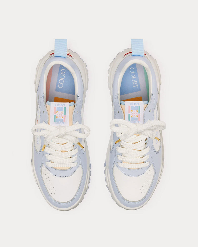 Casablanca The Court White / Power Blue Low Top Sneakers - 2