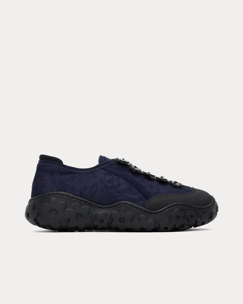 【関税込み】Cecilie Bahnsen ネイビー Alina スニーカー ALINA | SNEAKER EMBROIDERED SATIN NAVY