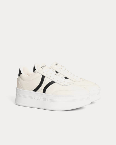 Celine Block with Back Triomphe & Wedge Outsole Milk / Black Low Top Sneakers - 2