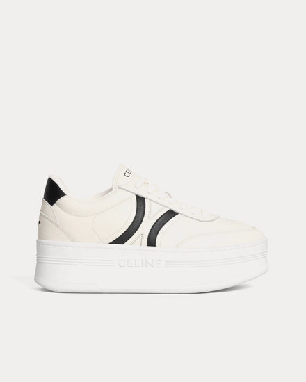 Celine Block with Back Triomphe & Wedge Outsole Milk / Black Low Top Sneakers - 1