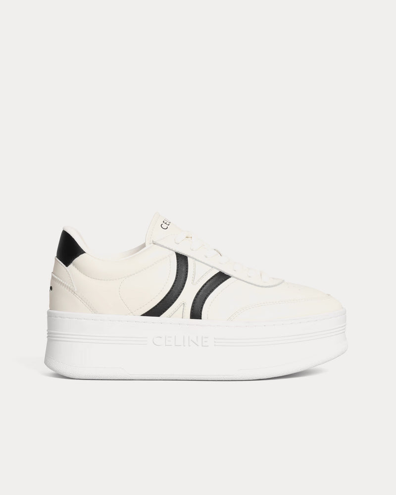 Celine Block with Back Triomphe & Wedge Outsole Milk / Black Low Top Sneakers - 1