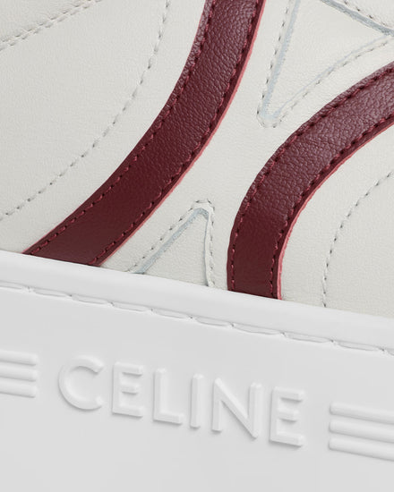 Celine Block with Back Triomphe & Wedge Outsole Milk / Dark Burgundy Low Top Sneakers - 4