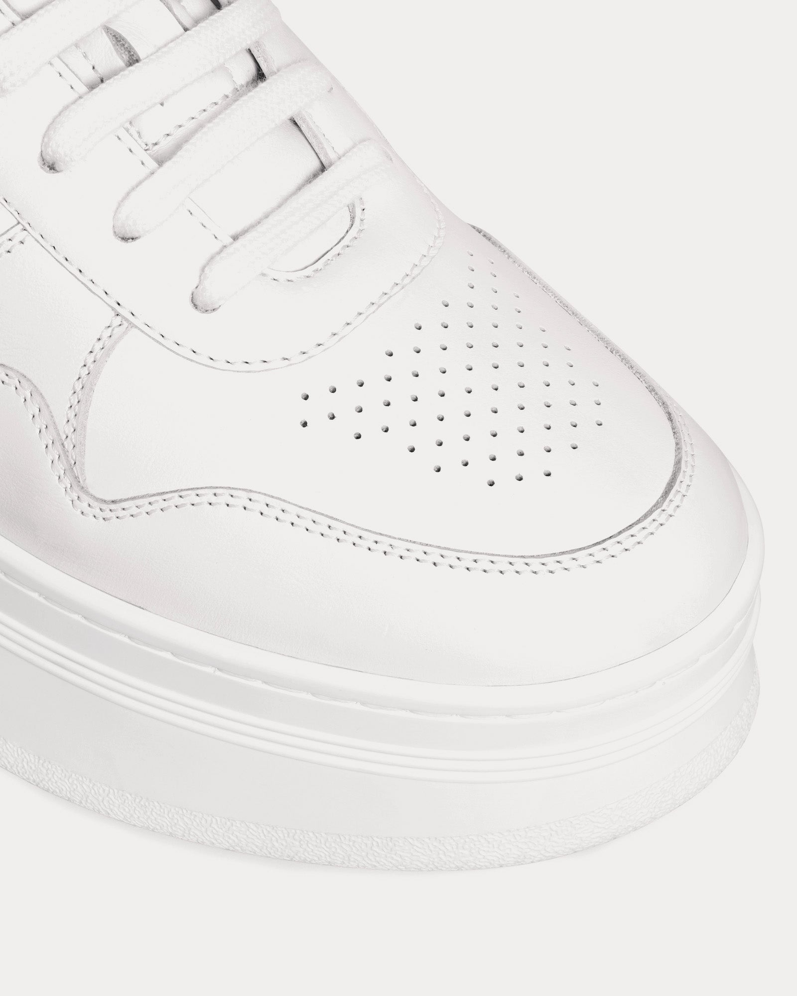 Celine - Block Wedge Calfskin Optic White / Pink Low Top Sneakers