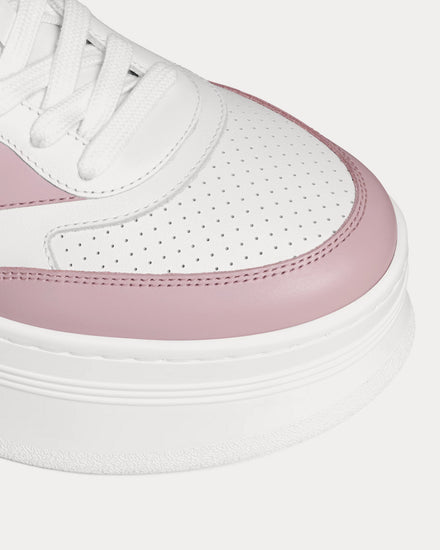 Celine Block Wedge with Triomphe Calfskin Bleached Pink / Optic White Low Top Sneakers - 4