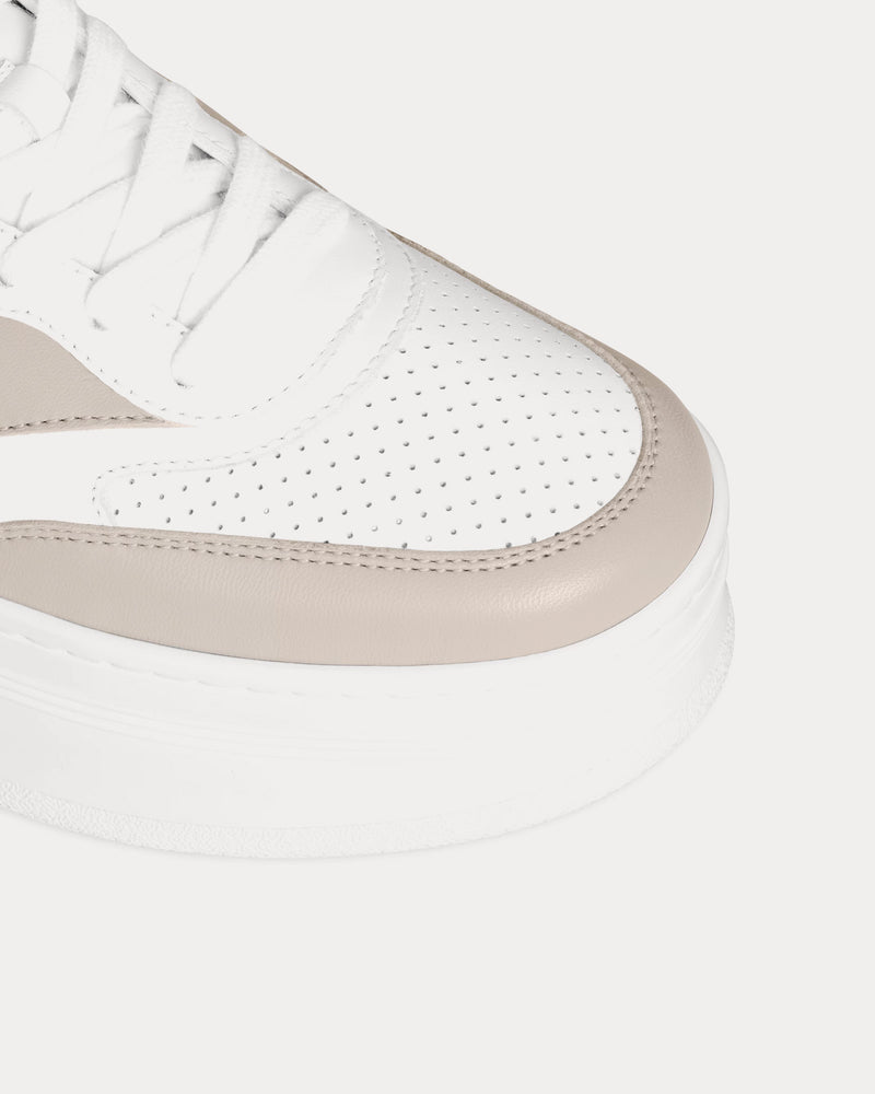 Celine Block Wedge with Triomphe Calfskin Grey / Optic White Low Top Sneakers - 4