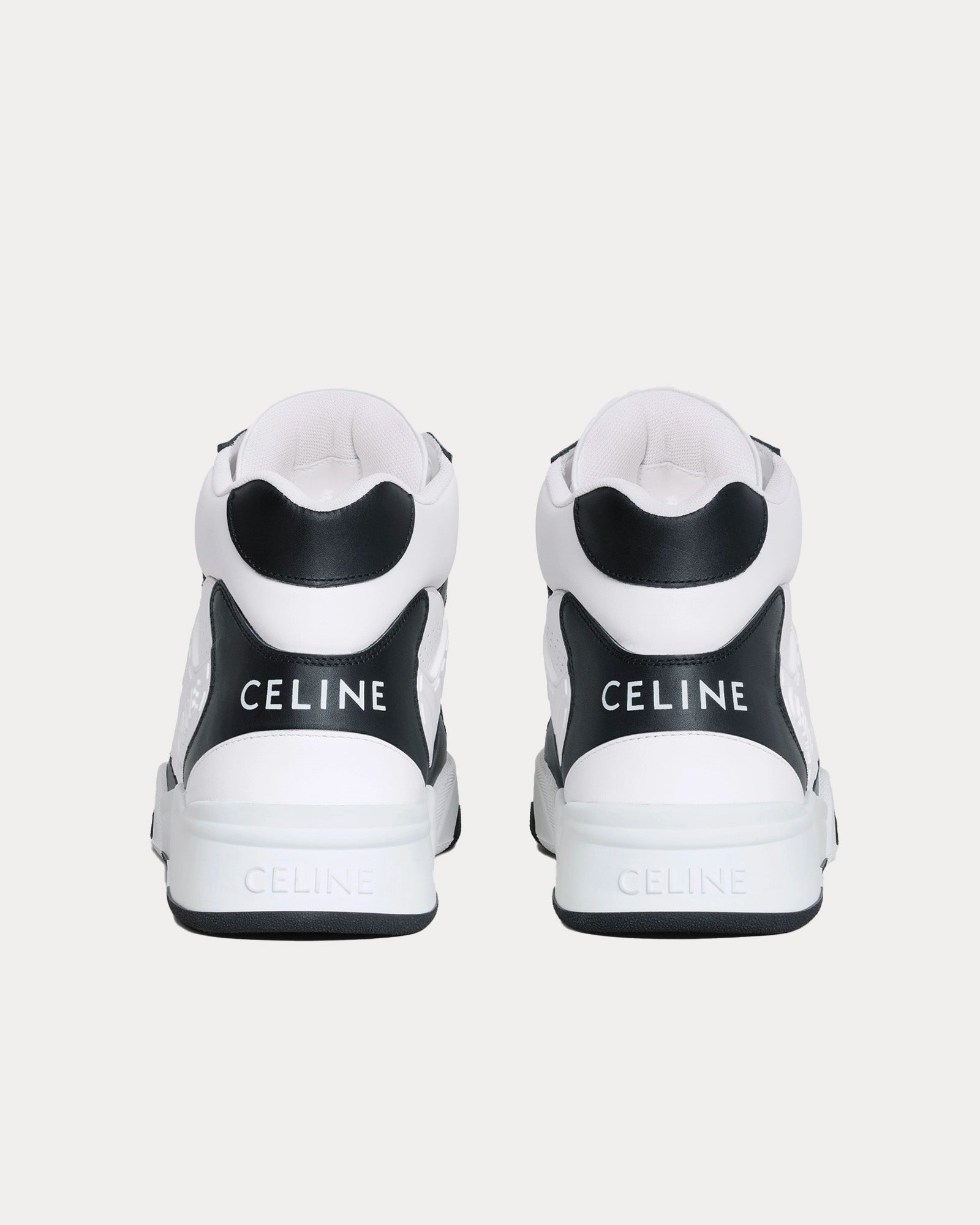 Celine - CT-06 Calfskin Optic White / Black High Top Sneakers