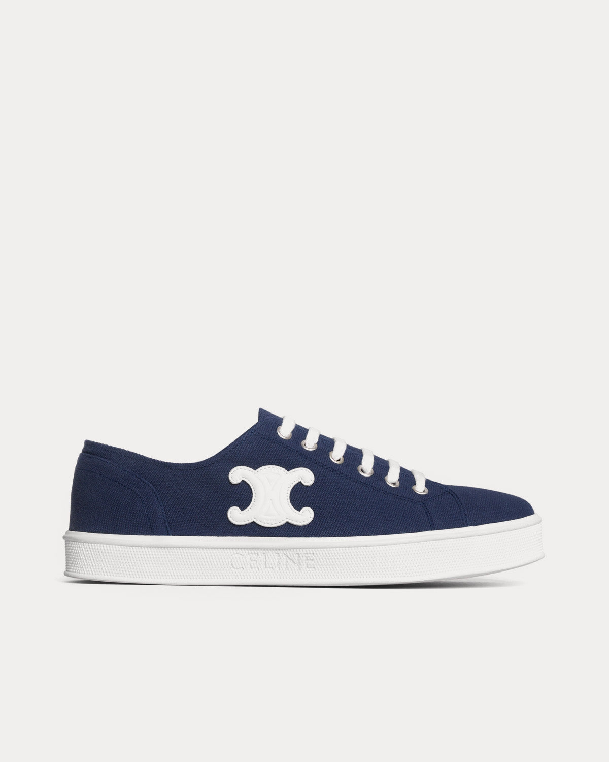 Celine Women's Jane Lace-Up with Triumph Patch Canvas & Calfskin